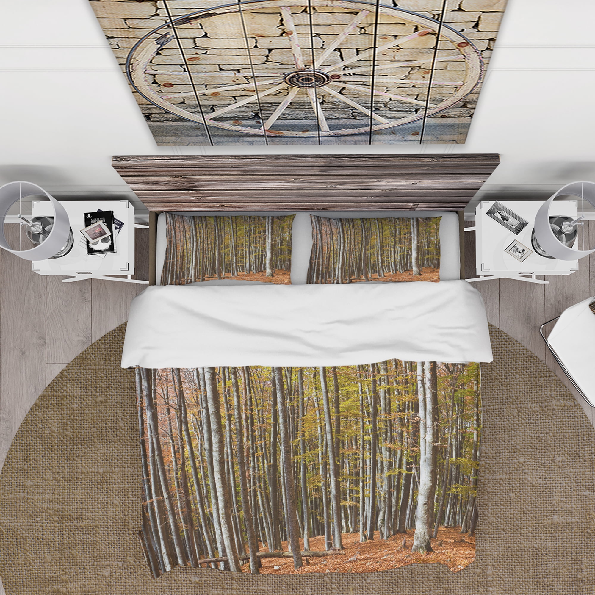 Designart 'Bright Day in Thick Forest' Modern Forest Duvet Cover Set
