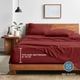 thumbnail image 6 of Bare Home Washed Sheet Set - Premium 1800 Collection - Deep Pocket - 4 Piece - King, Rosewood, 6 of 8