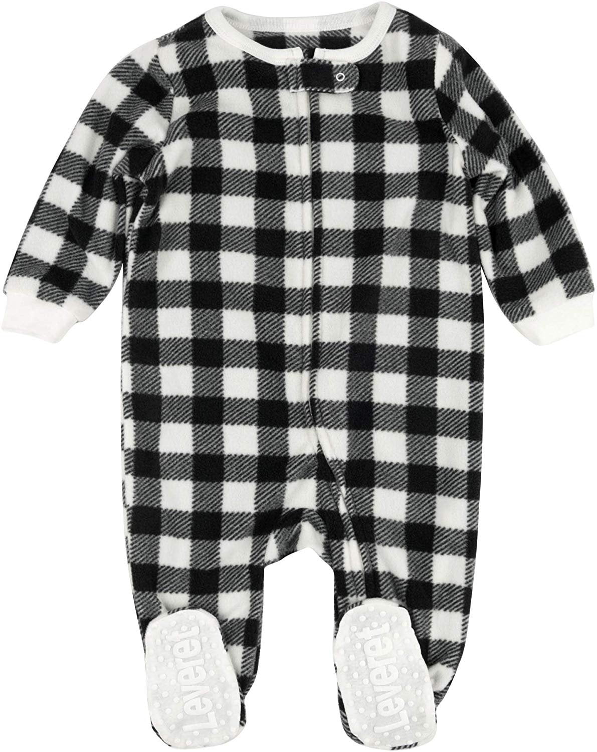 black and white plaid baby pajamas