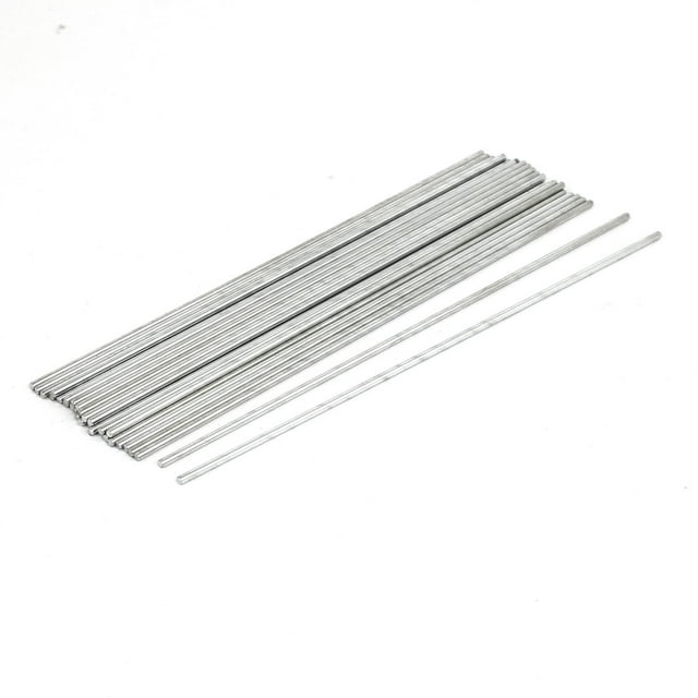 Barras redondas de acero inoxidable de tono plateado de 2 mm de diámetro y 150 mm de longitud, 30 piezas