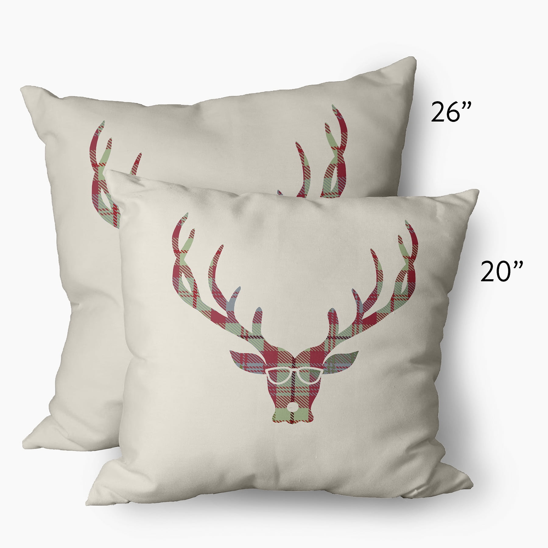 Simply Daisy 14" x 20" Cool Dude Holiday Reindeer Outdoor Throw Pillow