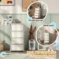 thumbnail image 4 of Qaba 4 Tier Kids Storage Unit,4 Drawer Chest Toy Organizer Plastic Bins for Kids Bedroom Nursery Kindergarten Living Room for Boys Girls Toddlers,Cream White,Cream White Plastic Furniture Youth Kids, 4 of 10