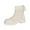 Beige 1, variant on Wensltd Women's Short Boots Round Toe Trendy Comfortable Chunky Heel Ankle Booties for Fall Winter White
