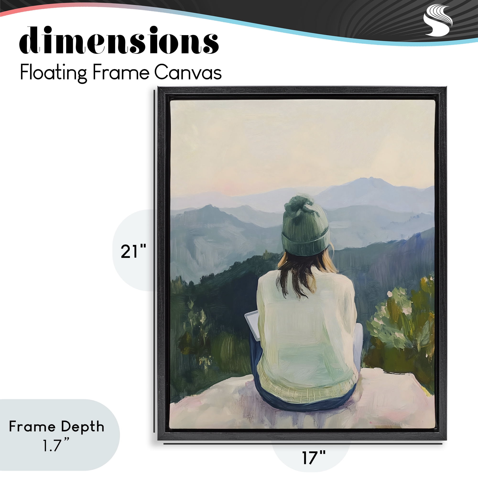 Stupell Industries Mindful Solitude Meditation View Black Framed Floater Canvas Wall Art, design by The Prints Vibe