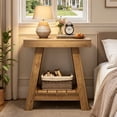 thumbnail image 5 of Fnova 2-Tier Wooden End Table, Farmhouse Narrow Side Table with Storage Shelf, Accent Sofa Table, Nightstand for Living Room, Bedroom, Small Spaces, Entryway, 5 of 8