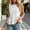 White, variant on Women Sleeveless Round Neck Button Down Ruffle Peplum Blouse Casual Solid Color Top