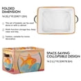 thumbnail image 2 of Yayeee Canvas Storage Basket with Handles for Shelves Fabric Bins Closet Organizer, Goldfish, 2 of 8