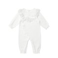 thumbnail image 3 of iiniim Infant Baby Girls Lace Embroidery Romper Sets Long Sleeves Bodysuit Outfit with Hat, 3 of 7