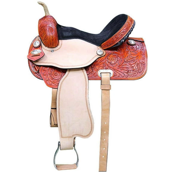 15 In Flex Tree Western Horse Saddle American Leather Trail Barrel By Hilason