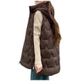 thumbnail image 7 of Busydd Women Puffer Vest Solid Color Hooded Womens Down Vest Sleeveless Zipper Warm Winter Vest for Women Casual Thermal Puffer Jacket L, 7 of 7