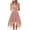 ☪078-Pink, variant on Nuoqisi Women's Waist-Cinching Solid Color Evening Dress - Asymmetric Sleeveless Round Neck Knee-Length Gown