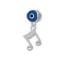 Double Music Note - Blue Evil Eye Charm Bead