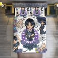 thumbnail image 5 of Wednesday Addams Comforter Bedding Set Cover 3 Piece with 2 Pillow Shams for Kids And Adults Bedroom Bed Decor (1 Duvet Cover+ 2 Pillow Shams)Wednesday Addams-102"x90", 5 of 7