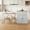 2 doors-White, variant on CBJCBJ Modern Extendable Kitchen Islands on Wheels with Power Outlet, Dining Table Cart with 2 Doors Storage, Blue