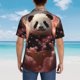 thumbnail image 4 of Fotbe Cute Cloud Panda Camisa Hawaiana para Hombre Unisex – Camisa Casual de Verano con Botones de Manga Corta de Algodón y Lino,X-Large, 4 of 7