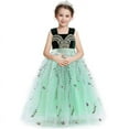 thumbnail image 2 of Girl Princess Anna Tulle Dress Green Sleeveless Party Costume Christmas Birthday Cosplay Dress Up 2-9Y, 2 of 6
