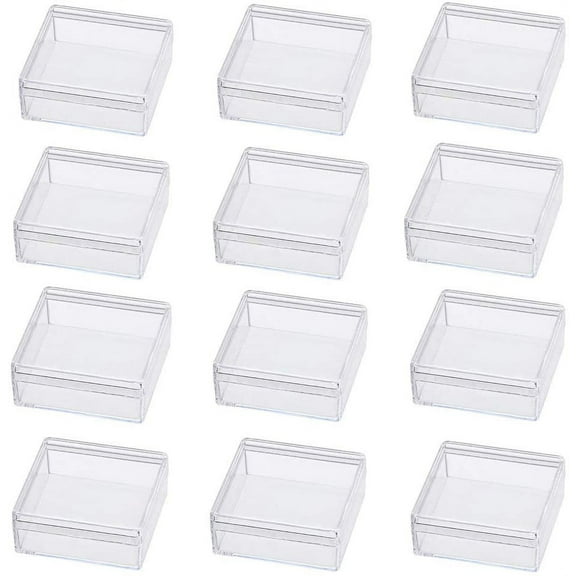 15 Pack High Transparency 1.95x1.95x0.8 Inch Plastic Storage Containers Mini Earplugs Storage Box