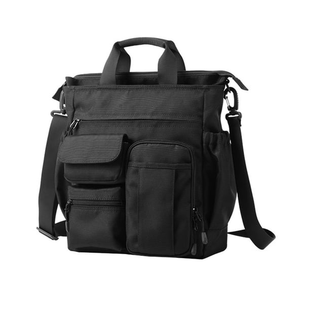 Maletín para hombre, bolso cruzado, bolso para portátil de negocios, bolso de hombro ajustable con múltiples bolsillos, bolso de negocios para el , Negro