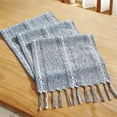 thumbnail image 4 of Coloody Farmhouse Table Runner Handmade Tassel Rustic Linen Table Runners, 13 x 90 inch (Blue), 4 of 7