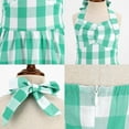 thumbnail image 6 of Zhuashum Girls Dresses 4-5 Years Summer Sleeveless Plaid Prints Dress Crewneck Lovely Sundress Sweet Daily Wears Green, 6 of 6