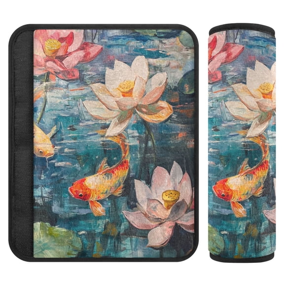 Qxltty Goldfish in The Lotus Pond Car Seat Strap Pads are Soft and Snug Fitting for All Cars Backpacks Pushchair