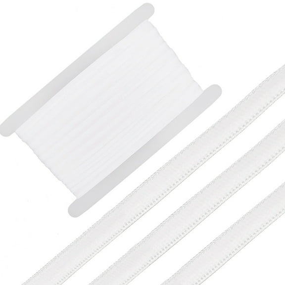 10 Yards Flat Polyester Anti-slip Elastic Band Silicone Gripper Cord for Clothes White 10mm