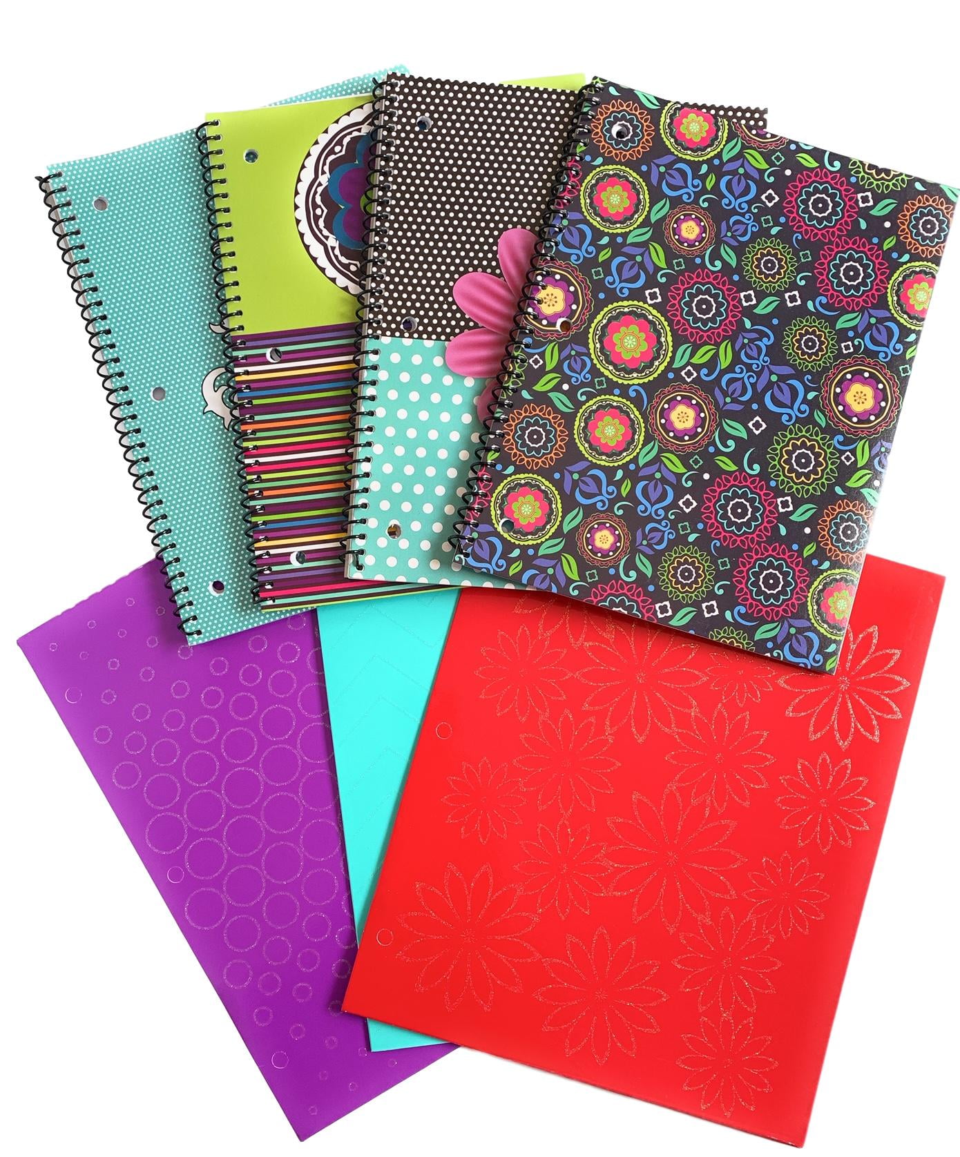 school folders notebooks