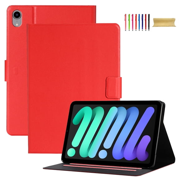 Allytechgroup for iPad 11th Gen 11" 2025 & 10th Gen 10.9" 2022 Magnetic Clasp Case, PU Leather Case with Card Slot & Kickstand Shockproof Protective Case for iPad 11th/10th Women Men, Red