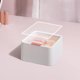 thumbnail image 5 of Caja de almacenamiento de algodón cosmético con tapa y etiqueta a prueba de polvo Caja de almacenamiento de lápiz labial de escritorio con doble compartimento Caja de almacenamiento de Akmoler, 5 of 8