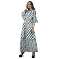 thumbnail image 4 of Moomaya Printed High Low Crop Top Kurti Palazzo Set Ethnic Indian Clothing Set For Womens, 4 of 9