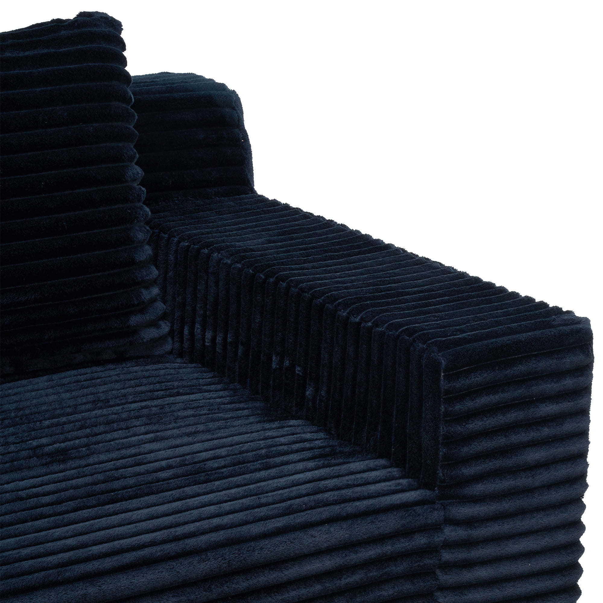 Loveseat Sofa 72.2 Inch, Corduroy Fabric Deep Seat Couch for Living Room Bedroom, No Assembly Required, Black