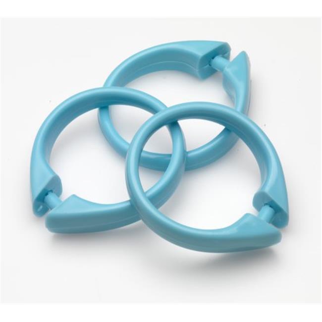 USCRD01 Light Blue Plastic Shower Curtain Hooks, Set Of 12