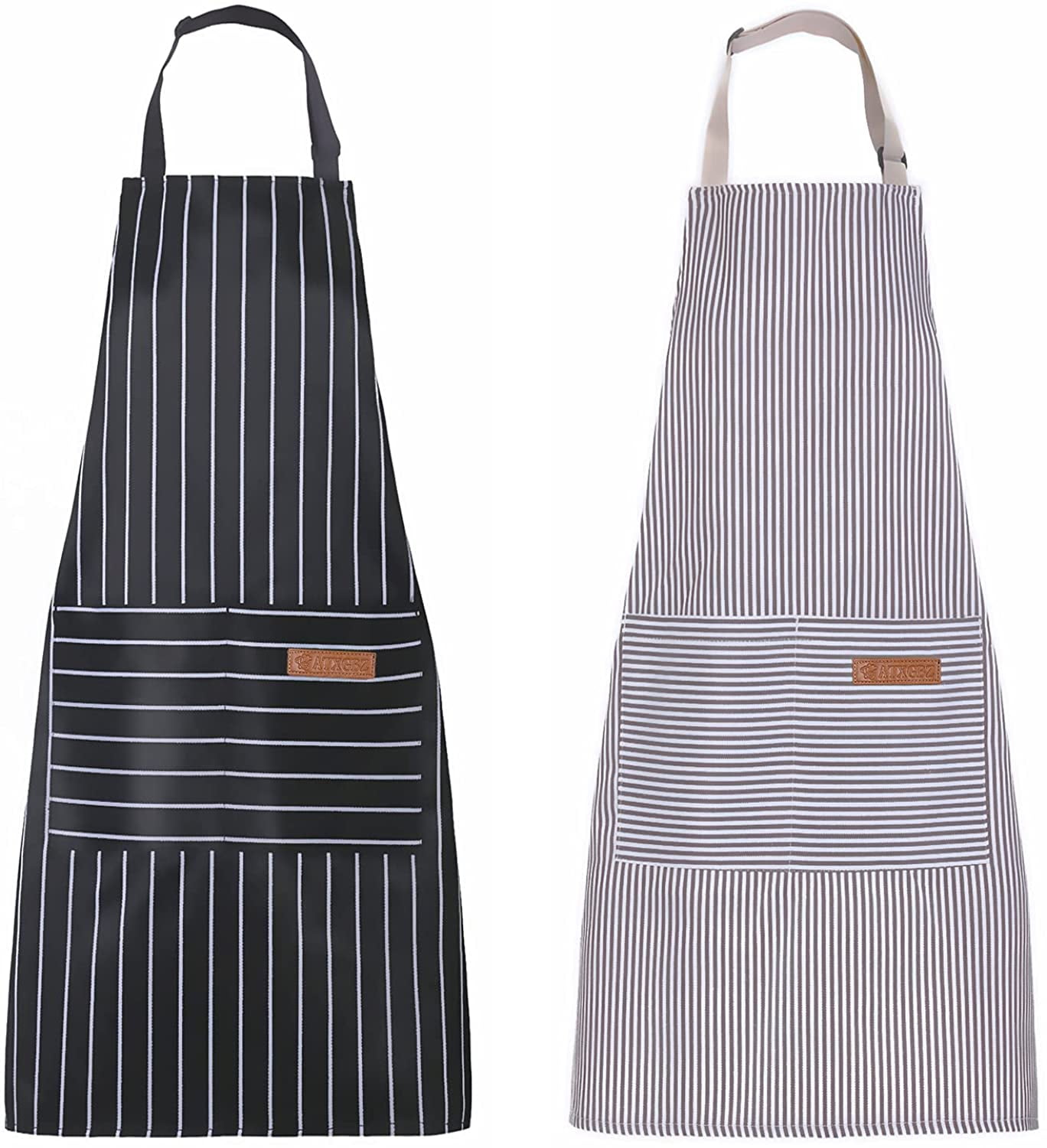 WHITE & BLUE STRIPED BBQ GRILLING APRON WITH POCKET ~ 29" X 40" ~NEW~LQQK RED 