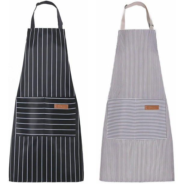 Delantal, ajustable, paquete de 2 baberos con 2 bolsillos, para hombre y mujer, delantales de cocina para barbacoa al aire libre, hornear, manualidades, dibujo, delantales de chef Zhivalor CZJJ-YX136