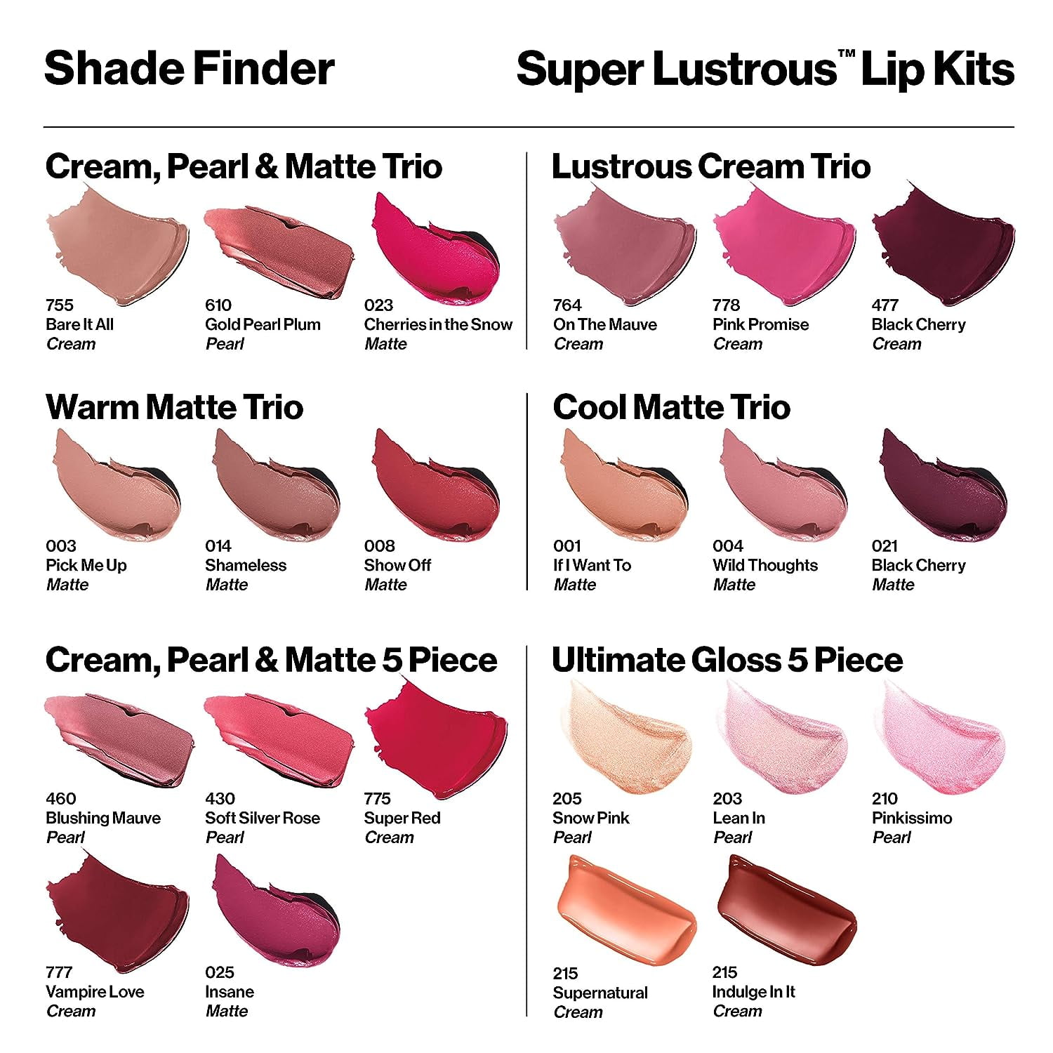 Revlon Lipstick Set, Super Lustrous 3 Piece Gift Set, High Impact, Matte Finish in Nude Plum  and  Red, Pack of 3