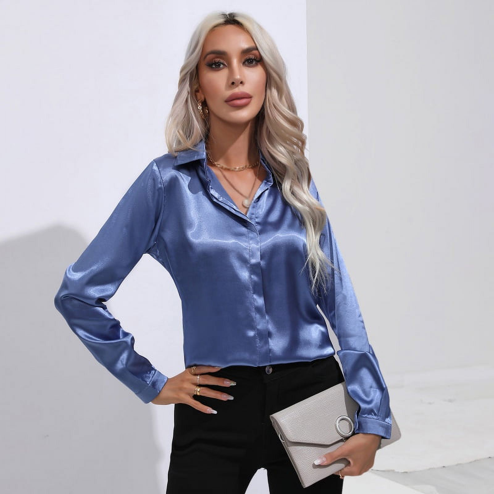 satin button up blouse