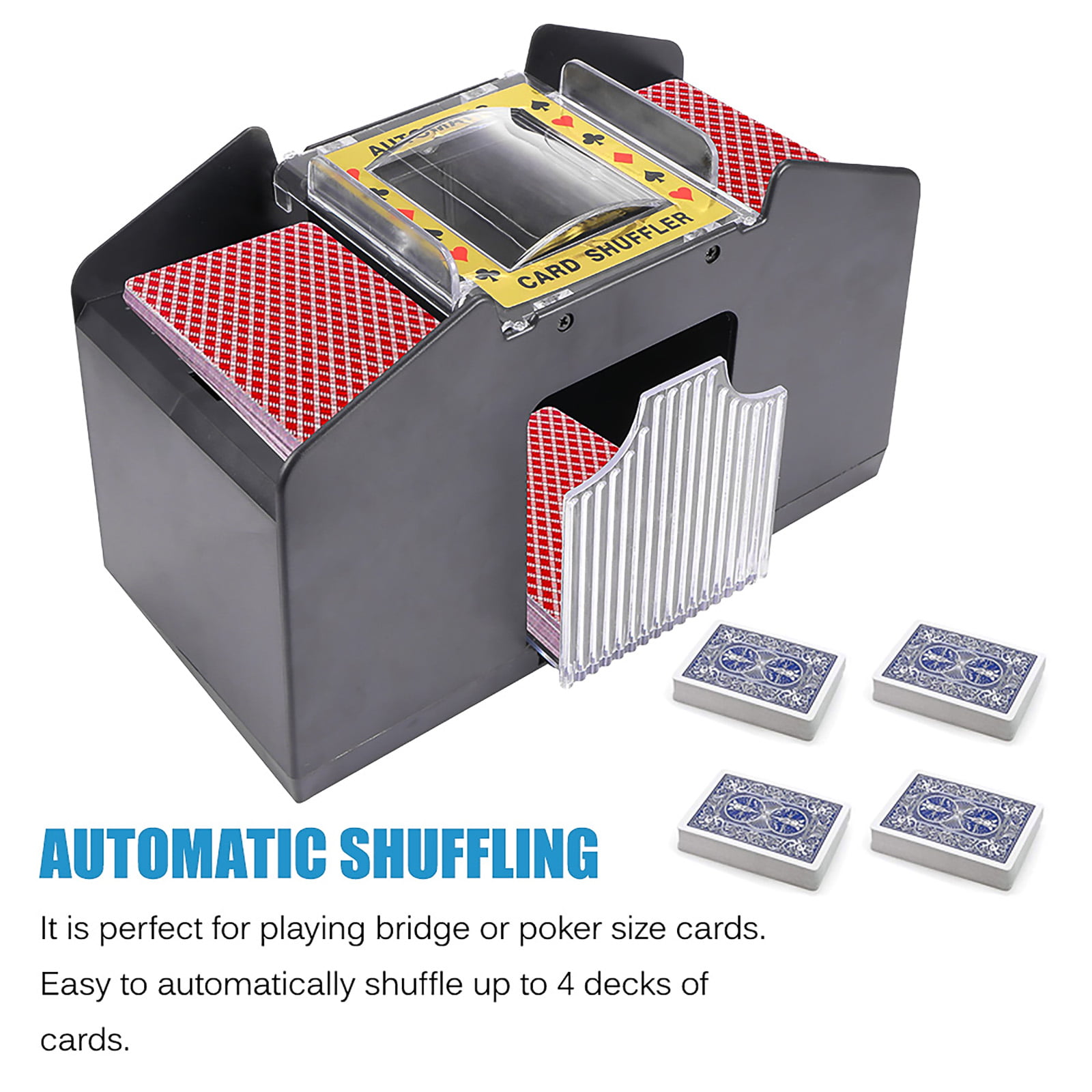 Automatic Card Shuffler and Tournament Use Card Shuffler Battery Operated Casino Card Shufflers Without Battery Great for House Party Club Games Like Poker Blackjack UNO 