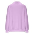thumbnail image 5 of Krdevn Solid Color Casual Stand Collar Half Zip Long Sleeve Sweatshirt No Hood Pullover with Pockets,Pullover Sweatshirts for Women,Size:L, 5 of 6