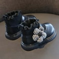 thumbnail image 6 of Gyujnb Girls' Flat Boots with Soft Soles and Warm for Little Girls Lightweight Everyday Dress Shoes Cute Floral Details,Boys Shoes,Girls Shoes,Size:12-18 Months, 6 of 8