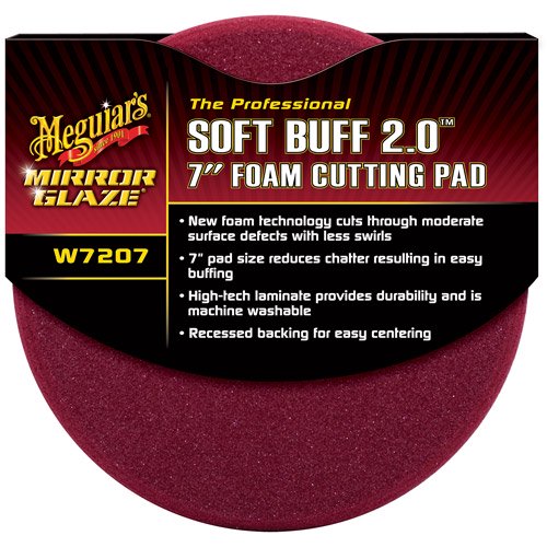 Meguiar's Soft Buff 2.0 Foam Cutting Pad, 7"