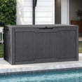 thumbnail image 6 of Uforic 100 Gallon Lockable Resin Outdoor Storage Deck Box, Uforic Multipurpose Storage Chest for Patio Accessories Garden Tools Daily Essentials, Weather Resistant, Dark Gray, 6 of 8