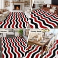 thumbnail image 6 of Abstract Waves Washable Living Room Rugs 5'x8', Red Black Water Ripple Stripes Low Pile Throw Large Area Rug Non-Slip Sturdy Edge Binding Carpet for Living Room Kitchen Office, 6 of 9