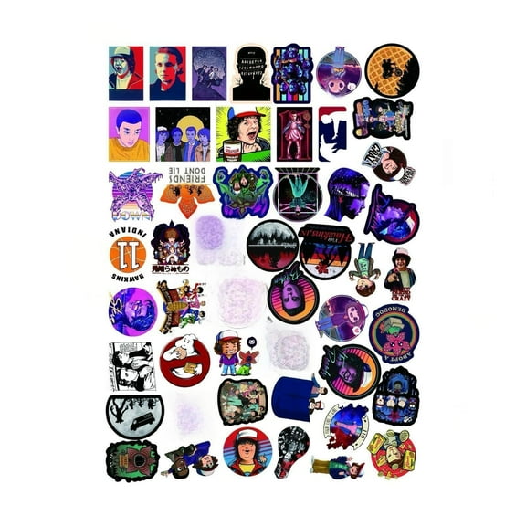 50 Pcs Stranger Water Bottle Stickers for Fans, Cute Stickers for Water Bottles, Vinyl Waterproof Aesthetic Laptop Sticker Pack Classroom Prizes Skateboard for Students