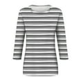 thumbnail image 4 of HOMBOM 3/4 Sleeve Tops for Women Summer Black Stripes Crew Neck Temperament 2025 Colorful Tee Shirts, 4 of 4