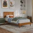 thumbnail image 1 of Charlotte Twin XL Solid Wood Low Profile Platform Bed in Light Toffee, 1 of 12
