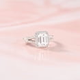 thumbnail image 2 of Gems Jewels Women's 925 Sterling Silver 2.55 Ctw Emerald Cut White Diamond Wedding Engagement Anniversary Halo Ring 14K White Gold Plated -10, 2 of 5