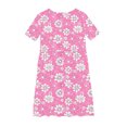 thumbnail image 3 of RXIRUCGD 2025 Summer Clothes for Kids Girl's Flower Print Short Sleeve Stretchy Dress Summer Sleeve Round Neck Dress Dance Skirt for Kids, 3 of 4