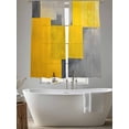 thumbnail image 4 of Yellow Grey Geometric Sheer Curtains 63 Inch Length 2 Panels Set, Modern Oil Painting Abstract Voile Window Treatment Rod Pocket Curtains Sheers Drapes for Bedroom/Living Room/Kitchen 52x"63"x2, 4 of 7