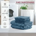 thumbnail image 3 of Lux Decor 6 Piece Queen Sheet Set – Ultra-Soft Microfiber, Paisley Print, Upto 16" Deep Pocket Fitted Sheet, Flat Sheet & 4 Pillowcases, Navy Blue, 3 of 11