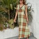 thumbnail image 3 of Geometric Grid Vestido Sin Mangas Para Mujer, Traje De, Ropa De Cumpleaños, Verano, 3 of 5
